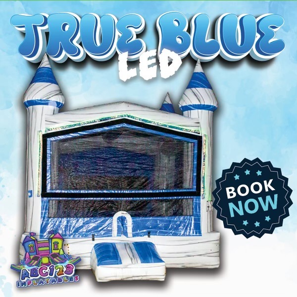 True Blue L.E.D. Bounce House Rental - Birmingham AL - ABC123 Inflatables