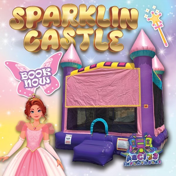 Dazzling Pink Castle Bounce House Rental - Birmingham AL - ABC123 Inflatables