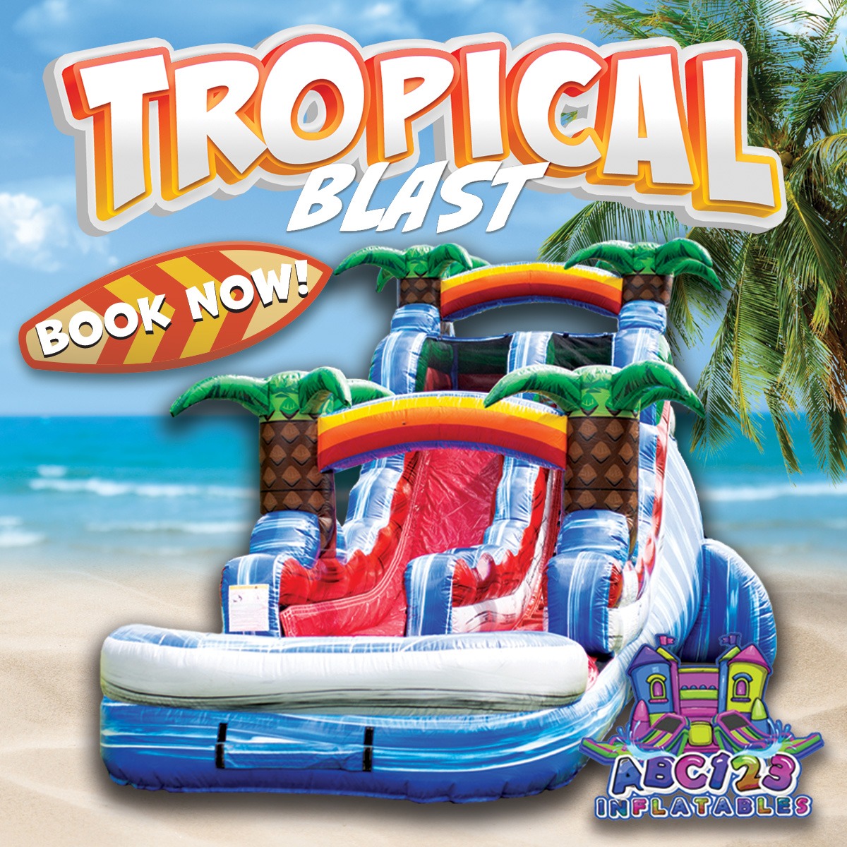 Tropical Blast Water Slide Rental - Birmingham AL - ABC123 Inflatables