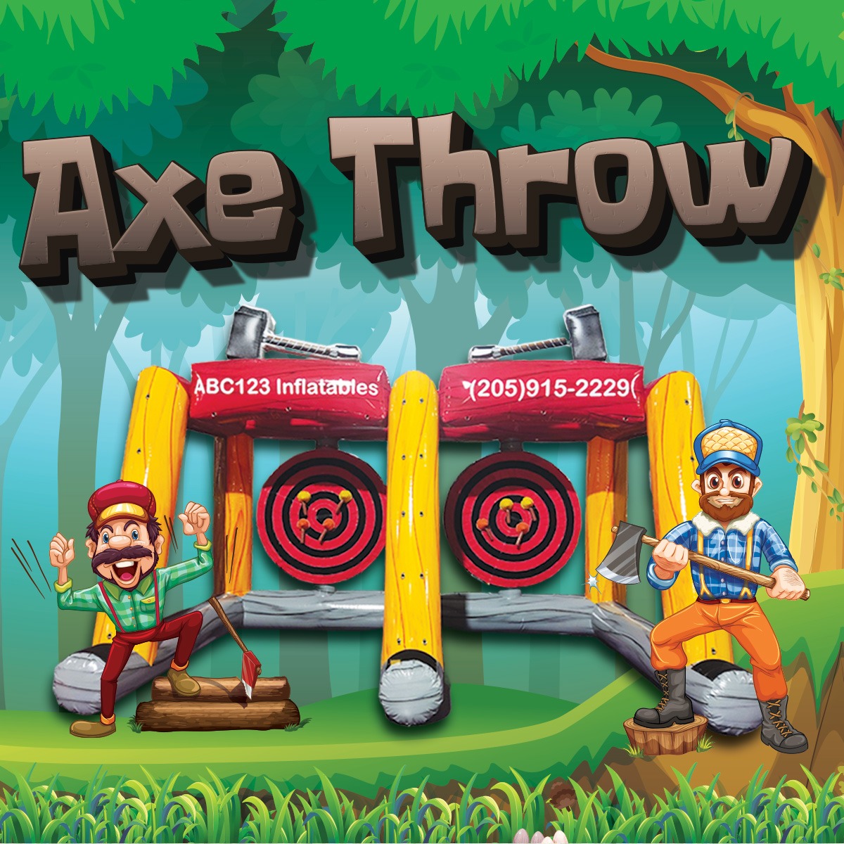 Axe Throw Inflatable Interactive Game - ABC123 Inflatables - Birmingham AL